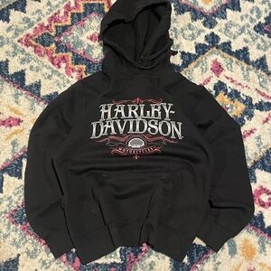 Harley-Davidson Black Hoodie with White & Red Logo